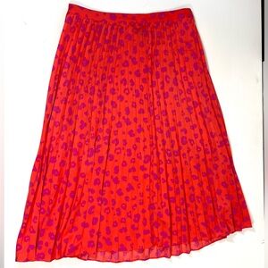 Vibrant Scoop  Red and Purple Pleated Skirt
